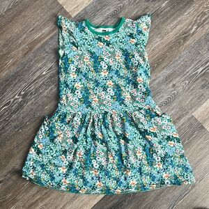 Green Floral Sleeveless Dressa